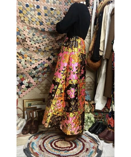 1960's flower quilting one-piece