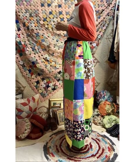 60's patchwork wrap skirt