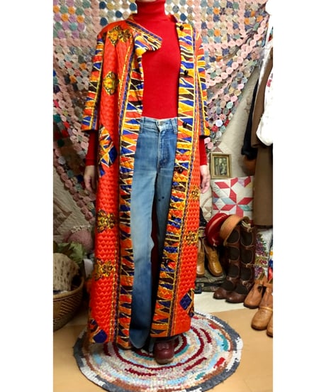 60s paisley quilting dress