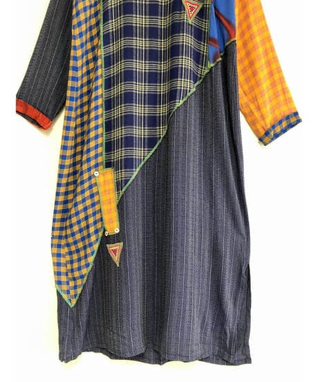 plaid beads rayon dress