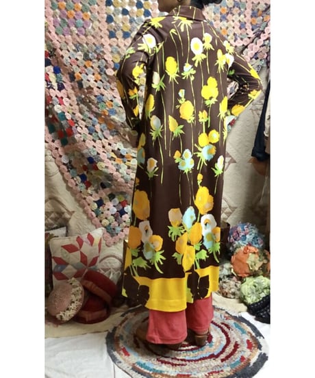 70's flower easy dress