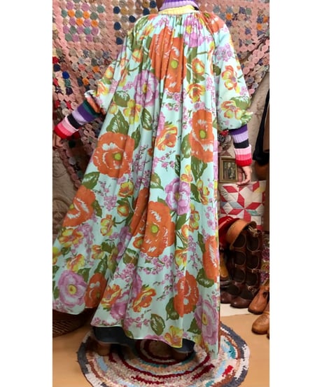 60-70s flower dress