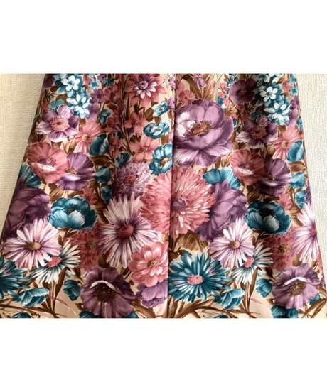 70's botanical flower print dress