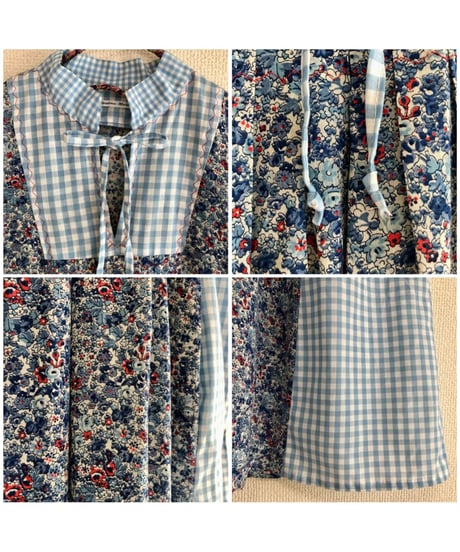 flower plaid dress