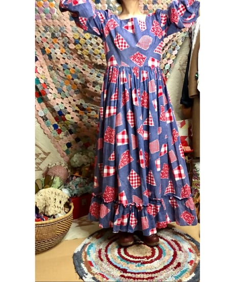70s patch print dress