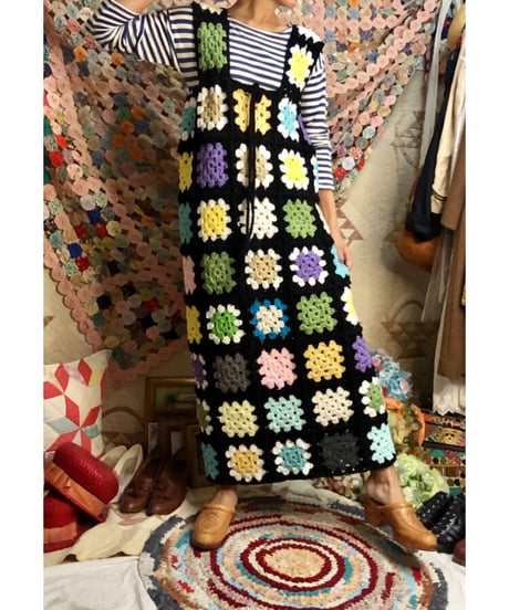 granny square one-piece black