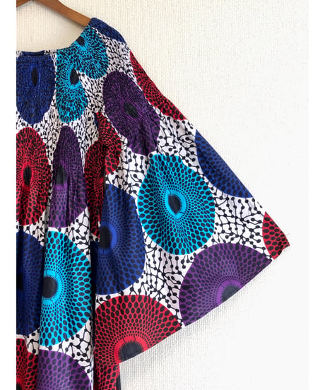 flare sleeve batik dress