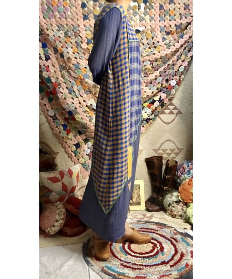 plaid beads rayon dress