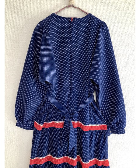 70's polka dots tiered dress