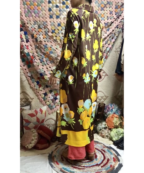 70's flower easy dress