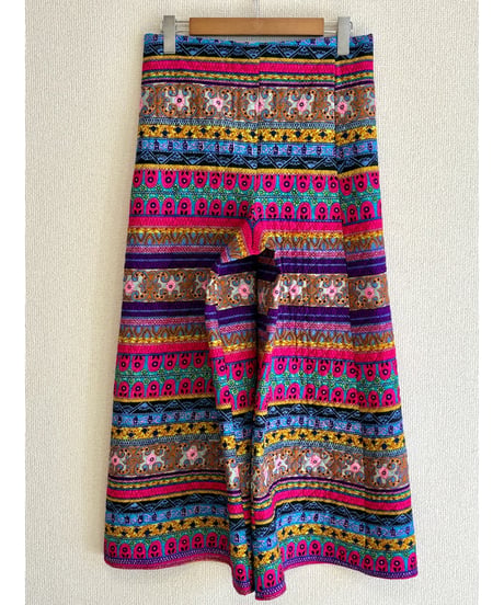 60-70s quilted wide leg pants
