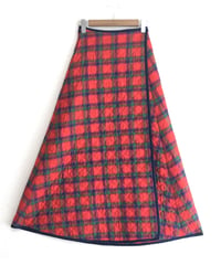 60s quilting plaid wrap skirt