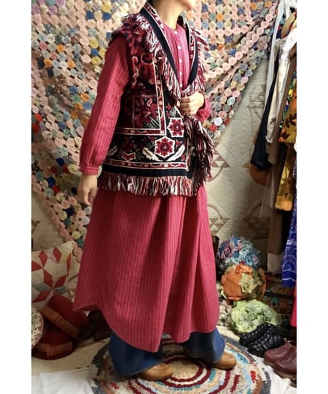 tapestry fringe concho vest