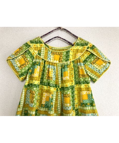 70's patchwork print dress