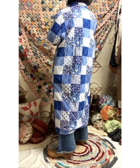 patchwork print quilting coat