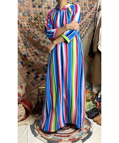 70s multicolored stripe dress