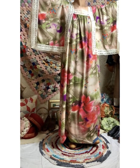 60-70's flower lace dress