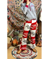 70s coca-cola print cotton pants