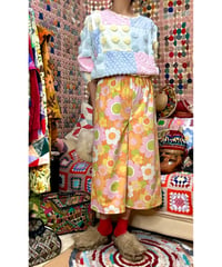 flower print gaucho pants（70s fabric）A
