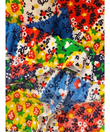70s patchwork print wide leg pants