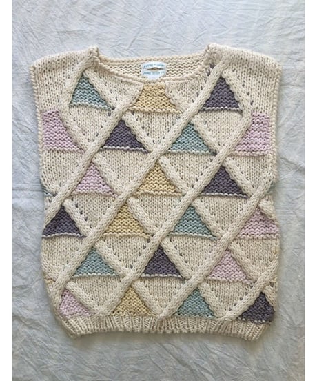 hand knit pastel vest