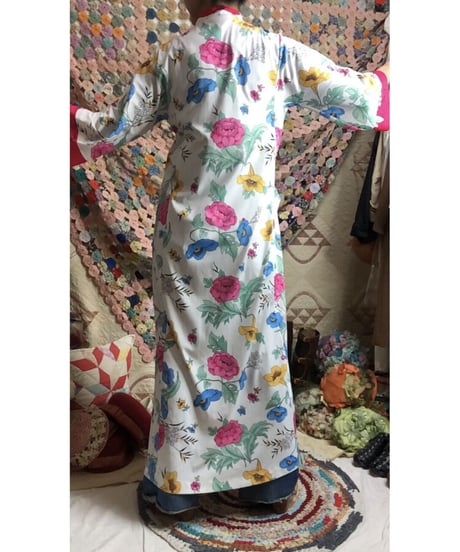 70's flower easy dress