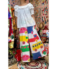 marimekko bo-boo super wide leg pants（70s fabric）A
