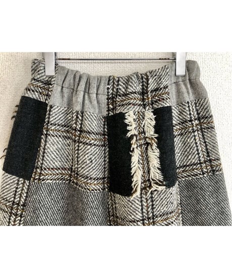 patchwork wool skirt