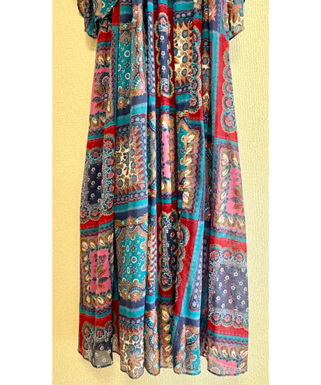 70s scarf print dress