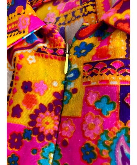70s  psychedelic flower dress