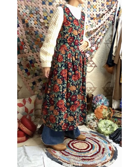 corduroy flower one-piece