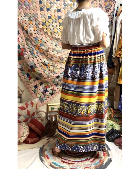 60's psychedelic pattern maxi skirt