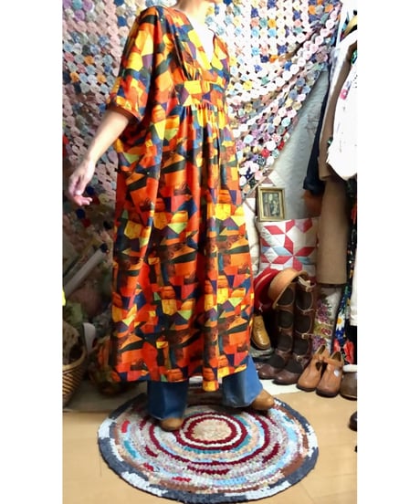 70s psychedelic easy dress