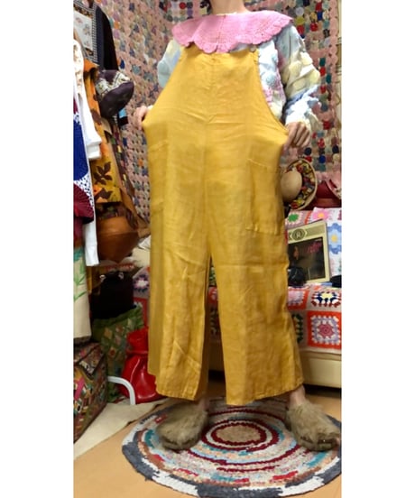 made in italy linen salopette pants