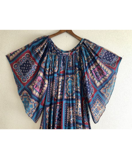 70's handkerchief motif dress