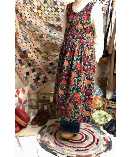 corduroy flower one-piece