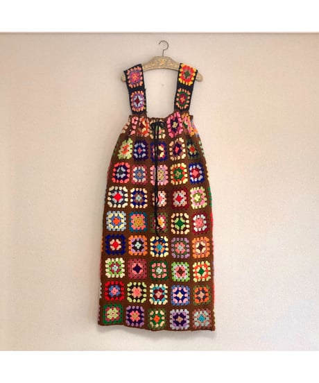 granny square one-piece brown