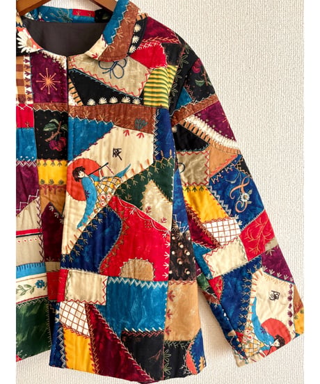 unique crazy quilt print jacket