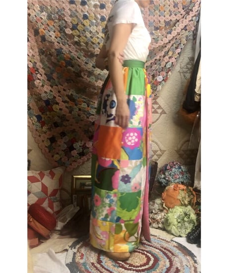 60's patchwork wrap skirt