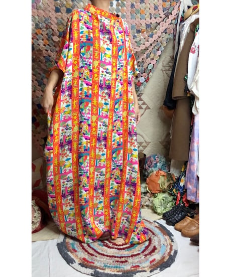 60s oriental print dress