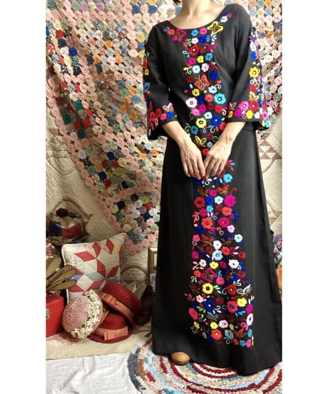 60-70's hand embroidered mexican dress