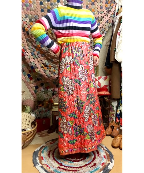 70s quilting flower skirt