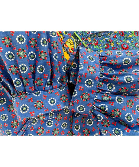 70s botanical print cotton dress