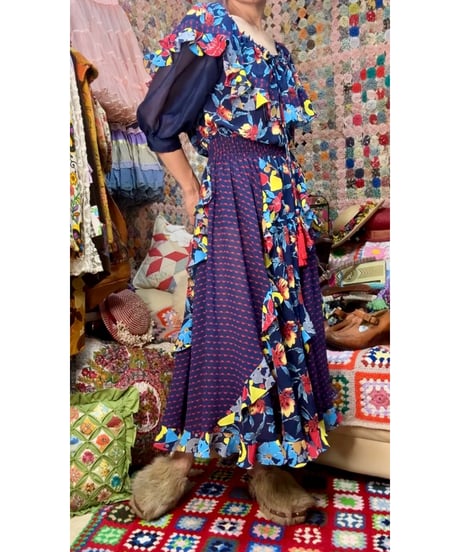 80s LACHINE flower dress