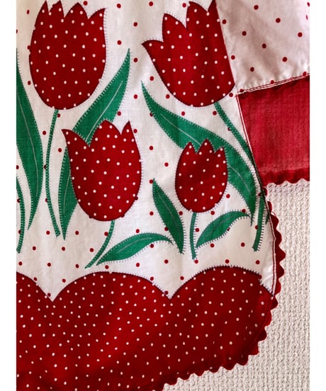 50s tulip motif half apron