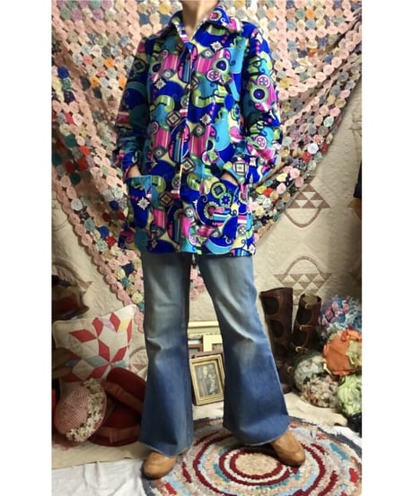 60-70's psychedelic shirt jacket