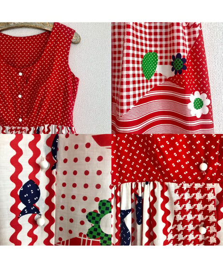 1970's flower ＆ fish one-piece