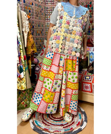 super wide leg pants（70s fabric）
