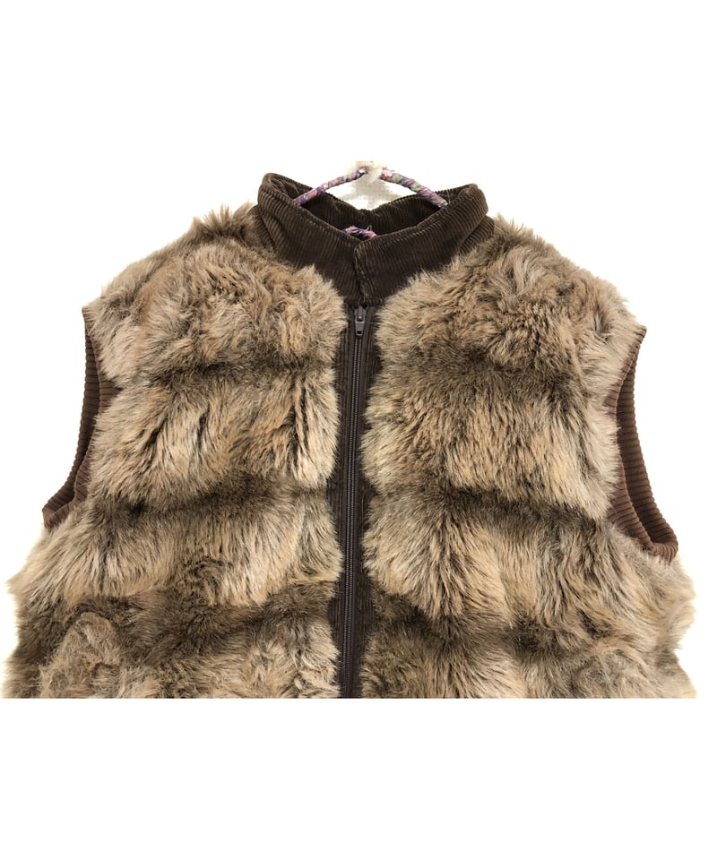 70-80's hansa branta by stearns faux fur down v