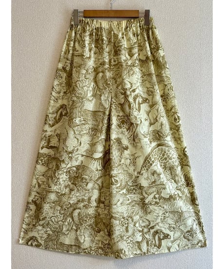 animal jungle super wide leg pants（70s fabric）